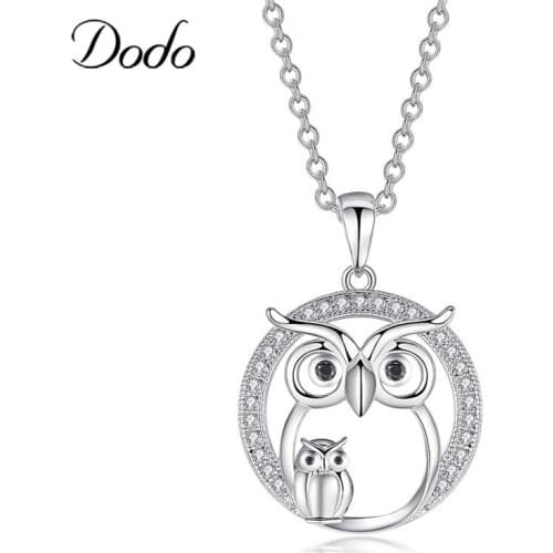Fashion Women Sweater Chain Necklace Animal Owl Rhinestones Crystal Round Pendant Necklaces Jewelry Clothing Accessories N240