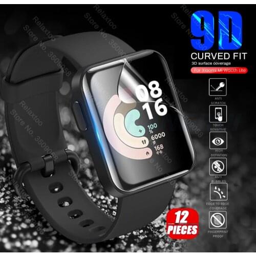12PCS Soft Hydrogel Protective Film For Xiaomi Redmi Mi Watch Lite Light Smart Accessory Full Cover Screen Protector Not Glass