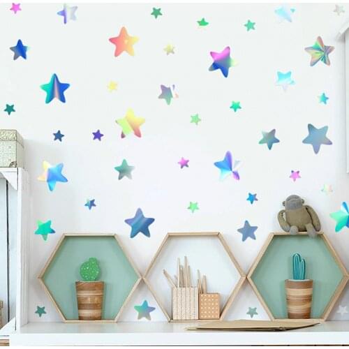 Window Decal Self Adhesive DIY Removable Easy to Clean Rainbow Effect Reflective 3D Privacy Decorative Glass Sticker for Home