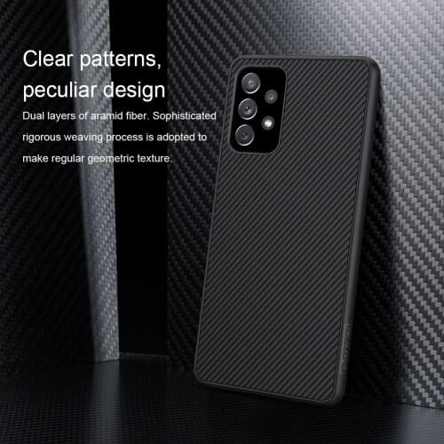 NILLKIN Synthetic Fiber Phone Case for Samsung Galaxy A72 Carbon Fiber Hard Back Cover Case for Samsung A72 4G/5G