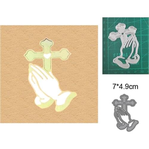 Hand holding a cross 2021 New metal cutter mould diy photo album scrapbook card making stamp embossing decoration mould