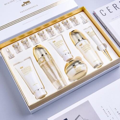 Han Meiji sheep placenta active face shaping and firming 14 piece set sheep placenta skin care set box factory direct sale