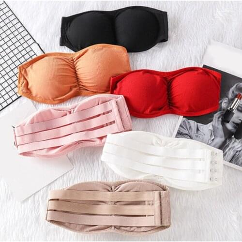 Sexy Women Seamless Strapless Bra Lady Slim Comfortable Unlined Underwire Brassiere Wrapped Chest Push Up Lingerie