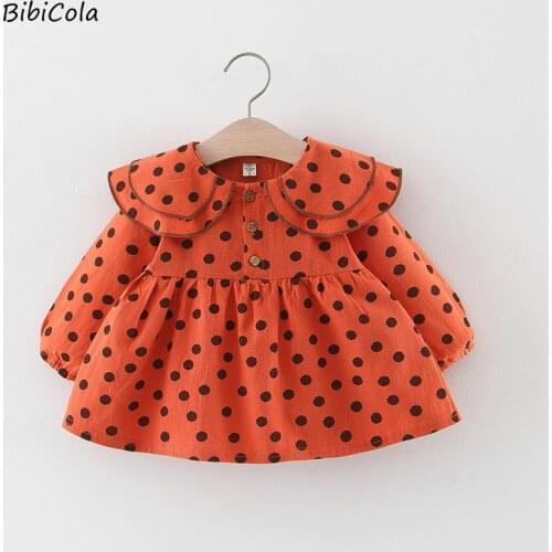 Girls Dresses Fashion Baby Kids Girl Long Sleeve New Fashion Dot Princess Dress Children Casual Children Party Dresses