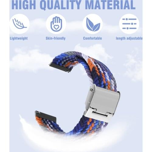 Nylon Strap for Samsung Galaxy Watch Active 2 Watchband Gear S3 Braided bracelet for huawei watch GT 2 46mm/2e/2 Pro Wristband
