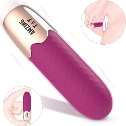 Silicone Bullet Vibrator with 9 Vibration Modes Lipstick Masturbation G Spot Clit Stimulation Rechargeable Sex Toys for Women