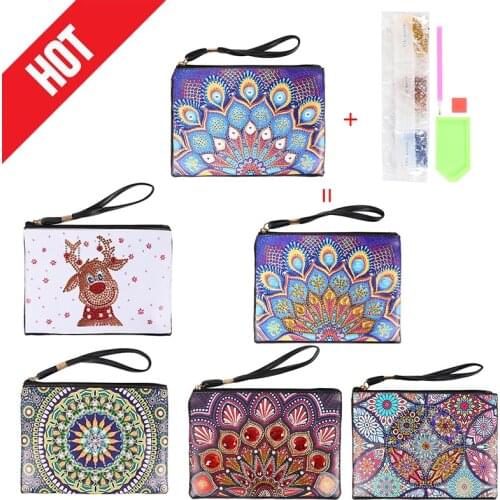 Handbag DIY Special Shaped Diamond Painting Wristlet Wallet Women Clutch Makeup Organizer Storage Bag Embroidery Christmas Gift