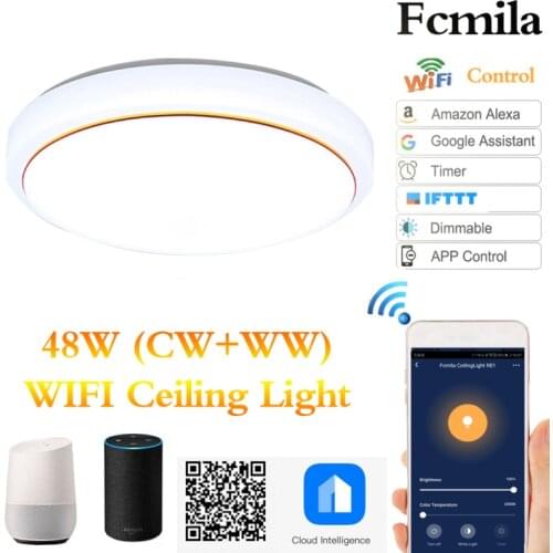Led Ceiling Light Lamps Bedroom Living Room Lamp Work With Alexa Echo Google Home 48w AC85-265V Smart Led Ceiling Light
