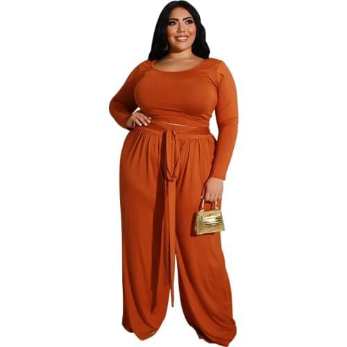 4XL 5XL Plus Size Autumn New Knitting Two Piece Sets Long Sleeve Tops And Pants Matching Sets Fashion Tracksuit Women Sets
