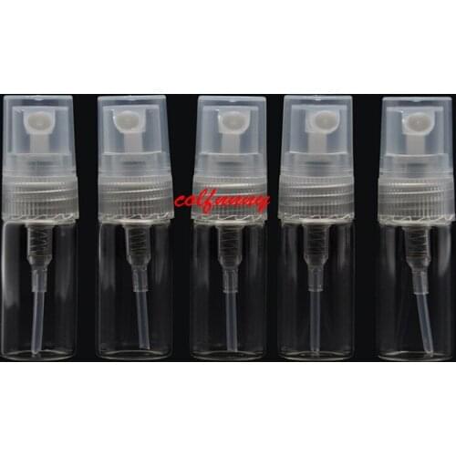 1000pcs/lot 2ML Glass Perfume Bottle, Mini refillable spray bottle, 2ml glass atomizer perfume is divided into bottles
