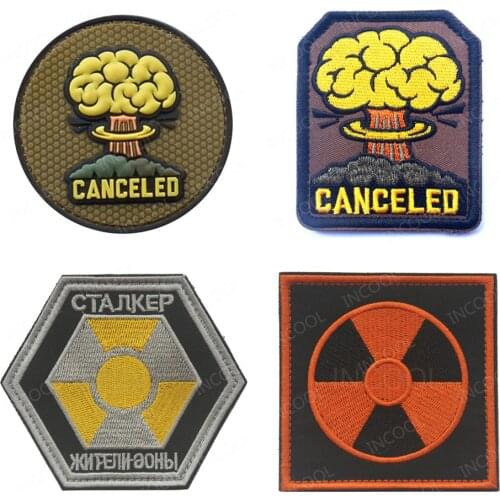 3D CANCELED Nuclear Radiation Embroidered Patches Tactical Military Patch Emblem Combat PVC Rubber Embroidered Badges