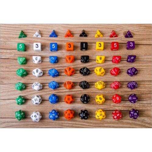 7 Pcs D10 Multi-Sided Gem Dice Die For Games Set