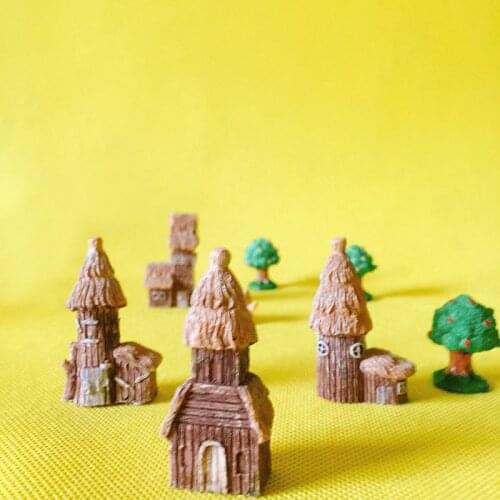 8 Pcs/fairy house/castle/miniatures cottage/shabby/cute/ fairy garden/gnome/moss terrarium decor/bonsai/diy supplies