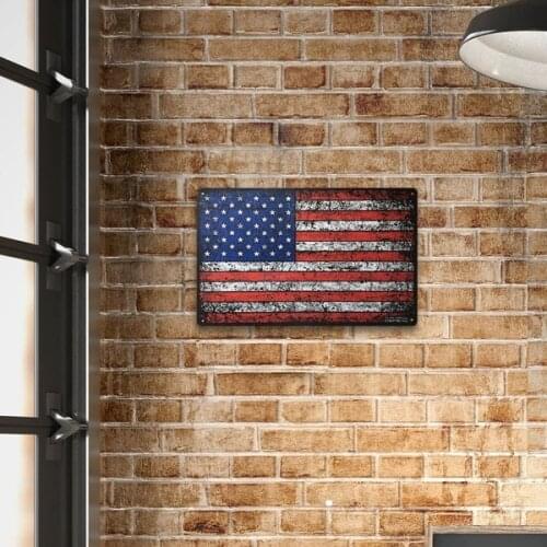 American Flag Logo Vintage Plaque Metal Tin Signs Cafe Bar Pub Signboard Wall Decor Retro Nostalgia Poster