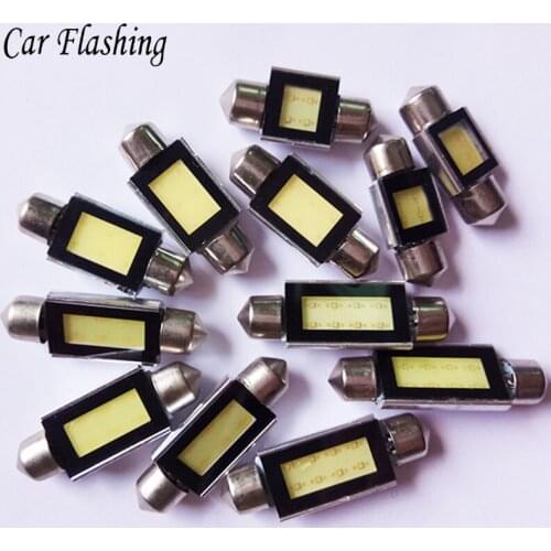 Car Flashing 100pcs 31 mm 36mm 39mm 41mm C5W C10W Car Festoon Dome Plate COB light canbus no error Reading Lights Interior lamp