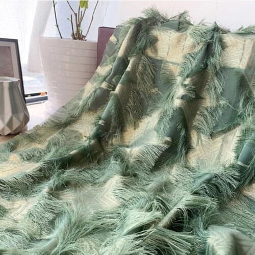 Bronzing chiffon star jacquard cut flower fringed fabric DIY womens shirt dress fabric