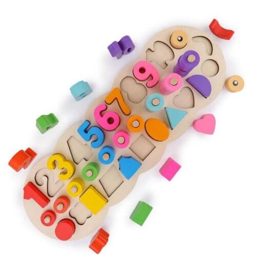 Childrens Cognitive Digital Geometry Learning Panel Wooden Shape Logarithmic Plate Montessori Puzzle Early Education Pairing