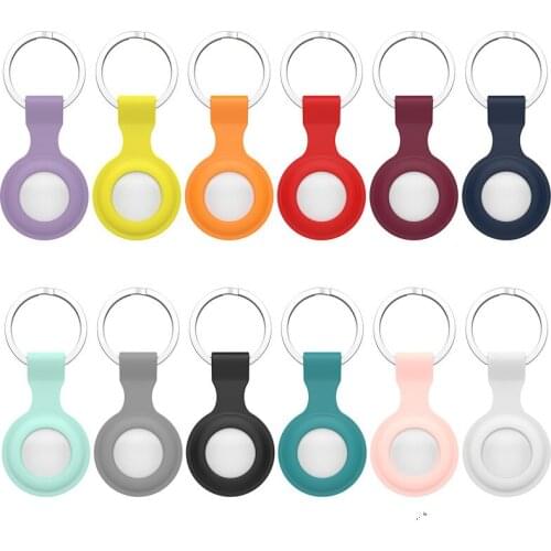 For Apple Airtag Silicone Protective Sleeve Keychain For Apple Locator Tracker Anti-lost Device Protector Case Shell For Airtags