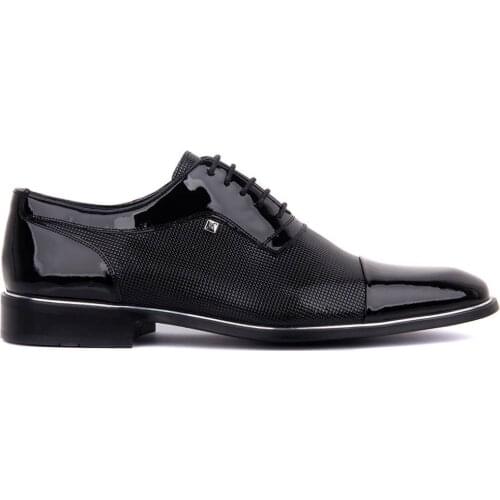 Fosco- Genuine Patent Leather 2020 Men Shoes Lace-up Vlassic Shoe Black Mens Footwear Size 39-45 Made in Turkey