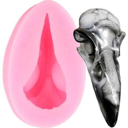 Raven Head Skull Silicone Molds Crow Candy Resin Clay Mold Fondant Baking Cake Decorating Tools Chocolate Gumpaste Moulds