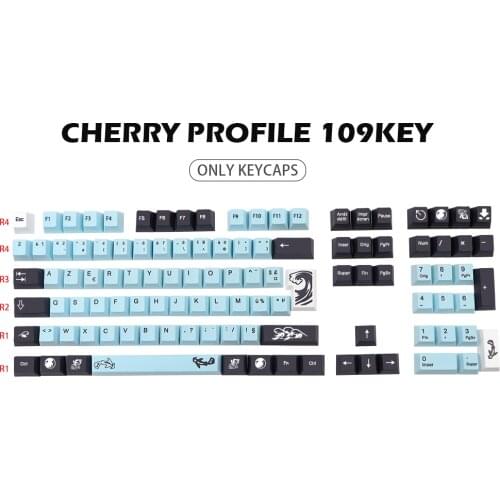 Dye Subb Mizu Keycap FR ISO Layout PBT Keycaps For MX Switches Mechanical Gaming Keyboard Cherry Profile Key cap 109 Keys