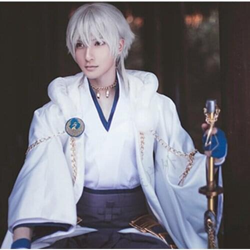 The Sword Dance Touken Ranbu Online Cosplay Costumes Tsurumarukuninaga Cosplay White Playing Costumes Cartoon Cosplay Male Suit
