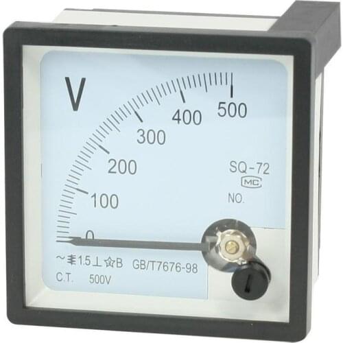 SQ-72 500V Class 1.5 AC 0-300V 450V Analog Square Voltmeter Panel Volt Meter