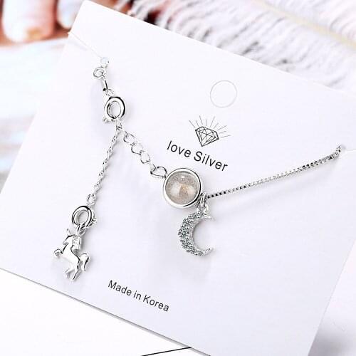 Moonstone Unicorn Necklace Girl Pendant Neck Jewelry Wholesale Bulk Necklace for Women Pendant Necklace for Women Dainty Gifts