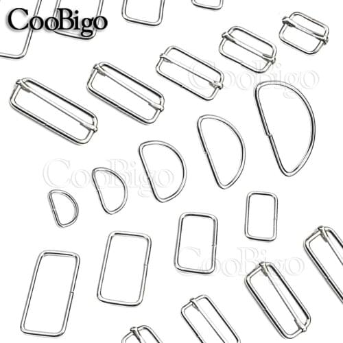 10pcs/lot Metal Adjustable Rectangle D Ring Belt Square Buckle For Backpacks shoes Bag Cat Dog Collar Buckles DIY Accessories