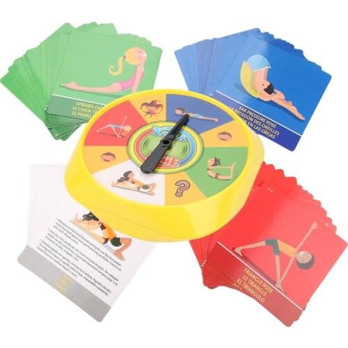 Yoga Pose Card Game of Flexibility and Balance Family Board Games for Adults Kids Children with English French Spanish Manual
