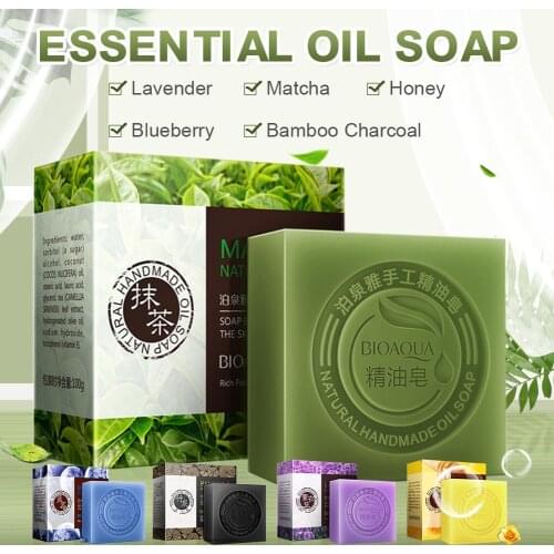 Natural Essential Oil Soap Handmade Remove Acne Face Soap Bath Soap Bamboo Charcoal Soap Goat Milk Soap Honey Soap 100g for Face