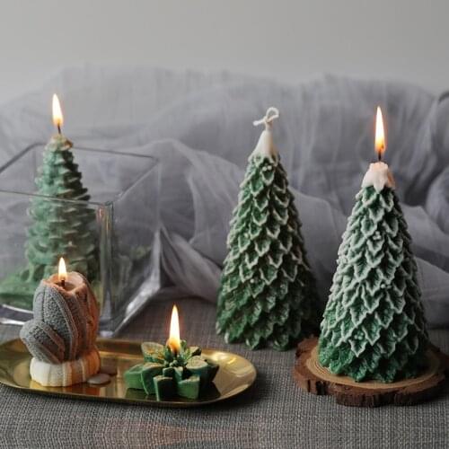 New Christmas Tree Candle Mold Silicone Mold for Candle Making DIY Handmade Christmas Gifts Christmas New Year Home Decoration