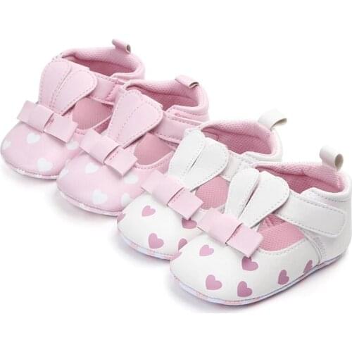 2020 New Rabbit Ear Baby Shoes Soft Sole Baby Girls First Walker Lovely Shoes Casual Baby Girl Shoes