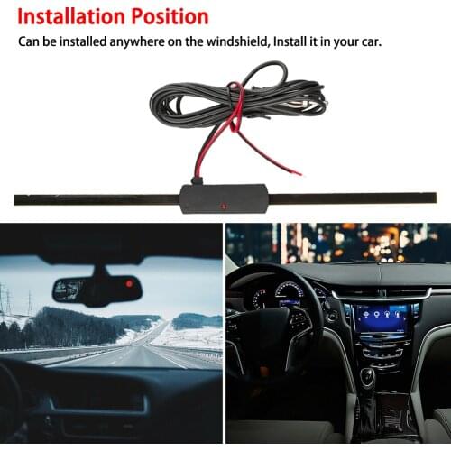 2021 NEW Universal Car Antenna Booster Car Electronic FM/AM Radio Antenna Windshield Mount 12V Black Car Electronic Dropshipping