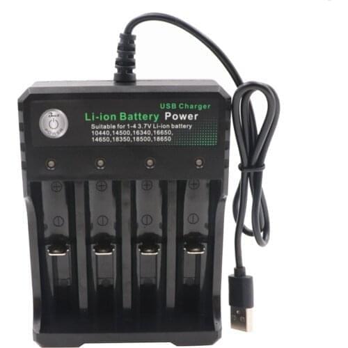 NEW Battery Charger 18650 Lithium-Ion Rechargeable Battery Charger 4 Slots Cell Charging Adapter