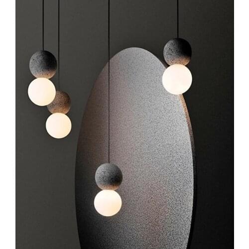 New Nordic Cement Pendant Light LED G9 Modern Simple Creative Dining Room kitchen Glass Hanging Lamp Restaurant Industrial Lamp
