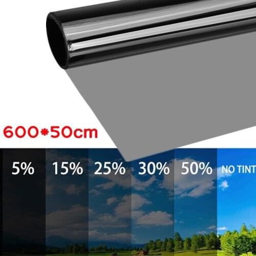 6mx50cm Car Window Tint Tinting Film Roll Auto Home Window Glass Summer Solar UV Protector Sticker Anti-explosion Window Foils