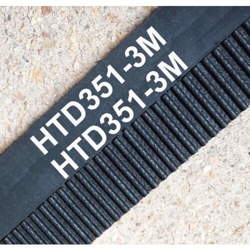 5 pieces 351 HTD3M timing belt length 351mm width 10mm 117 teeth rubber closed-loop 351-3M-10 S3M 3M 10 pulley for CNC machine