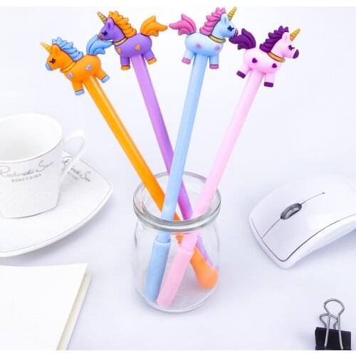 40pcs Kawaii Gel Pens 0.38mm Cute Animal Horse Pens for School Office Supplies Kawaii Pens for Kids Gift Stationery Lot