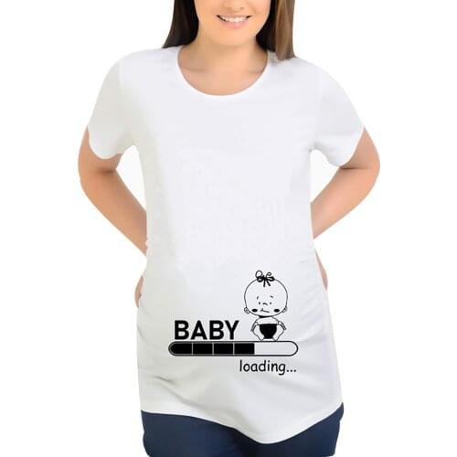 Telotuny New Cute Pregnant Maternity Clothes Casual Pregnancy T Shirtsbaby Print Funny Pregnant Women Summer Tees Pregnant Tops