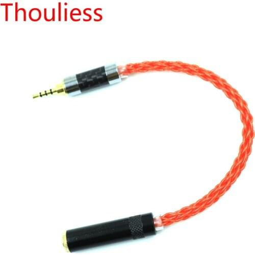 Thouliess UPOCC Single Crystal Silver 2.5mm TRRS Balanced Male to 3.5mm Stereo 3pole Female Earphone Audio Adapter Cable