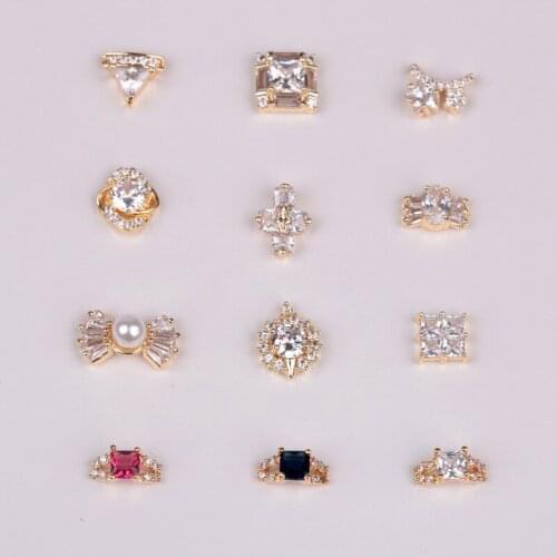 5pcs 3D Zircon Nail Art Jewelry Japanese Nails Decorations top-level Quality crystal Manicure diamond Charms ER020