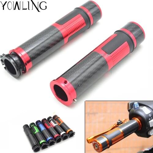 Universal Motorcycle 22mm 7/8" Carbon Fiber Handle Bar Hand Grips Bar Ends For DUCATI 888 849 851 749 898 1098 1198 MONSTER 796