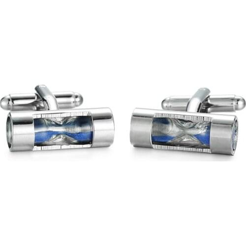 High quality fashion jewelry brand mens shirts Cufflinks Blue hourglass design new style luxury French Cufflinks