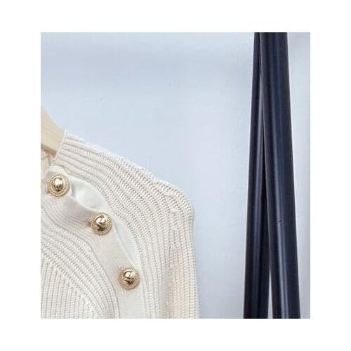 2020 Fall/winter Solid Color Raglan Sleeves Metal Buckle Pullover Ribbed Womens Sweater