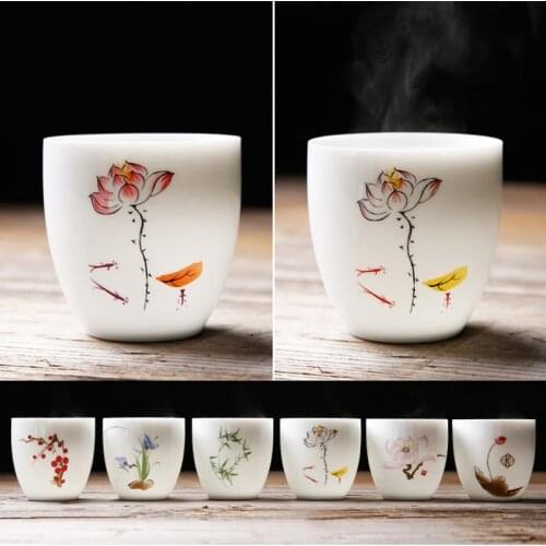 1pcs Chinese Color Changing Tea Cups Kung Fu Tea Set Kettle Coffee Cup Drinkware for Outdoor Camping Ceramic Cup Chinese Gift