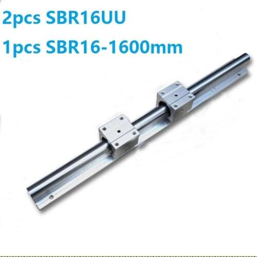1pcs SBR16 - 1600mm linear rail guide support + 2pcs SBR16UU linear bearing blocks open for cnc router parts