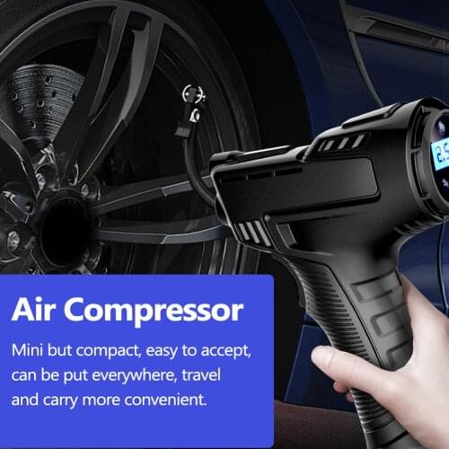 120W Wireless Car Air Compressor USB Rechargeable Tire Inflator Digital Display Inflatable Pump Pressure Gauge Car Accessories