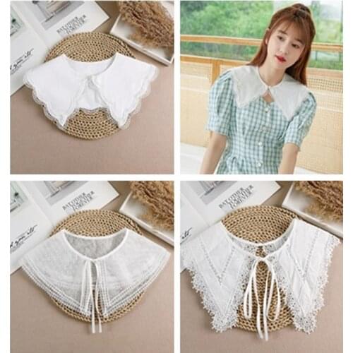 2021 Exaggerated Big Pointed Collar Fake Collar Detachable Collars Lapel Blouse Top Women White Clothes Shirt Accessories