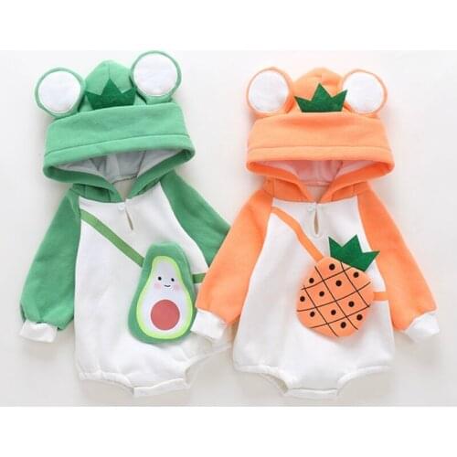 2020 New Cute baby Newborn Baby Princess Girl Clothes Set Long Sleeve Hoddies PineApple Romper Clothes Autumn Winter Wear 0-18m